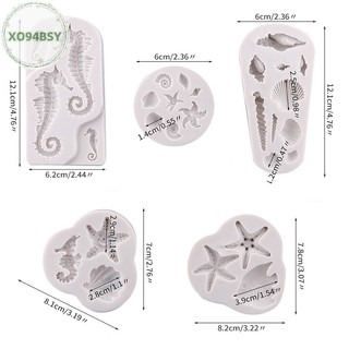 Xo94bsy khuôn silicon làm bánh hình cá ngựa / sao biển / sao biển diy vn