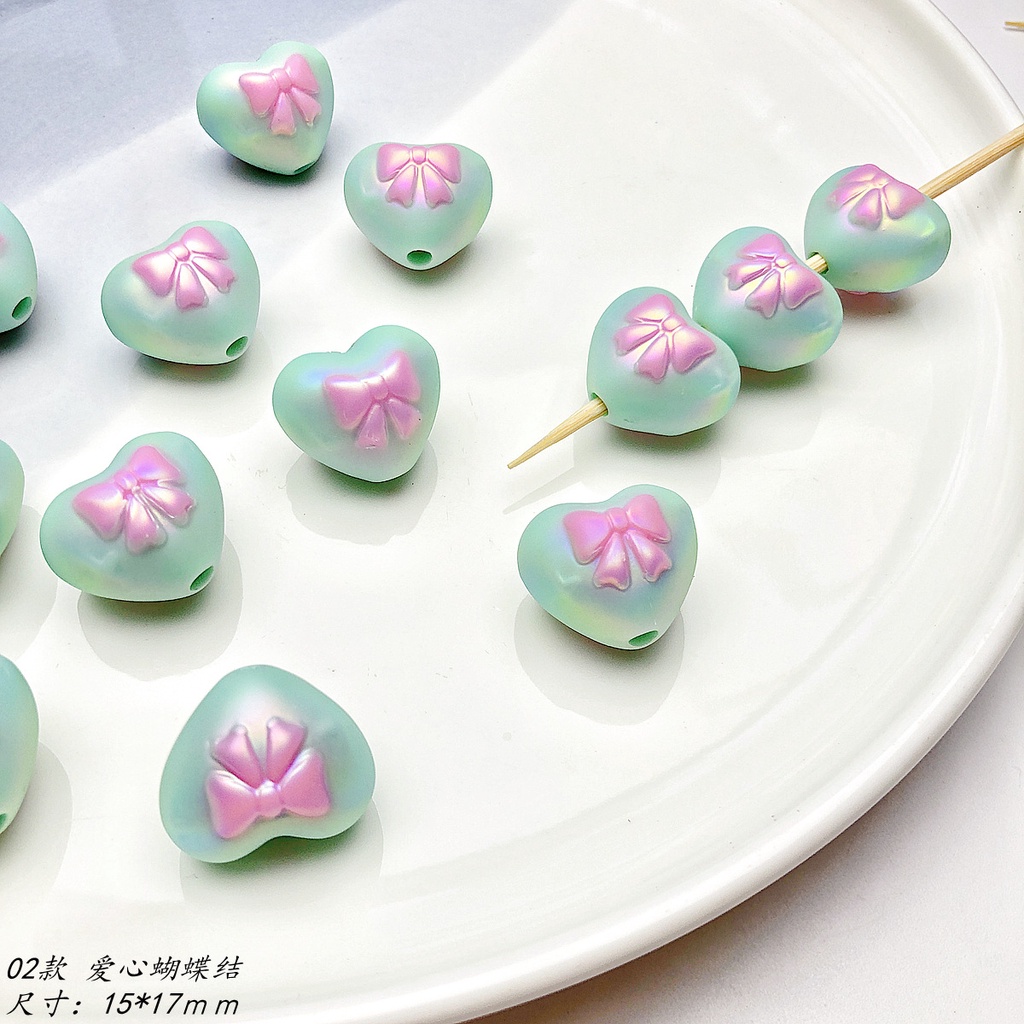 Bộ 5 Hạt Xỏ Vòng Tay handmade Bằng acrylic Độc Đáo Thời Trang diy