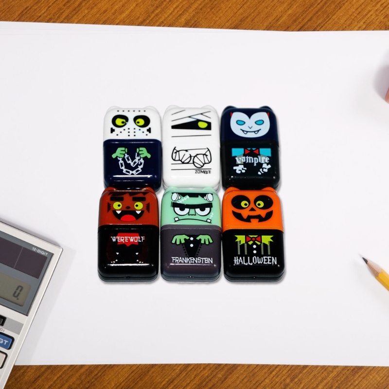 Musc Set 6 Cục Tẩy Kèm Hộp Đựng Hình Hoạt Hình halloween Cho Tiệc favo