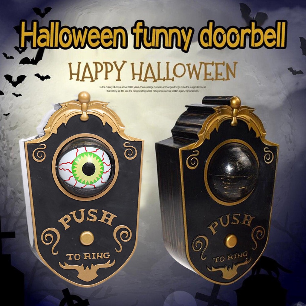 HALLOWEEN ONE EYED DOORBELL HAUNTED DECORATION HORROR PROPS GLOWING HANGING PIECE DOOR HANGING DOORBELL EYEBALL BELL DECOR