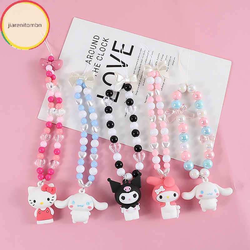 Jiarenitombn kawaii Dây Đeo Điện Thoại Chuỗi Hạt Hình kuromi cinnamoroll Hoạt Hình Cho Nữ vn