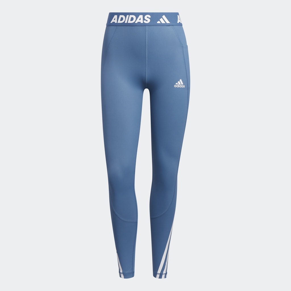 adidas Tập luyện Quần Bó Gym Dáng Dài 3 Sọc Techfit Nữ Màu xanh da trời HD4493