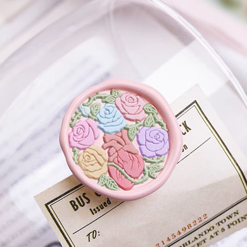 Sáp niêm phong tem thay đổi đầu Vintage hoa mẫu niêm phong tem DIY scrapbook thủ công tiệc cưới mời thẻ trang trí