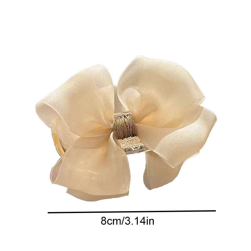 Kẹp Tóc Đính Nơ Phối Bóng Lông Dễ Thương Thời Trang Cho Nữ YR