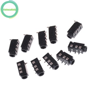 Parucutin set 10 đầu nối jack cắm tai nghe 3.5mm pj-320d 4 chấu smd chuyên dụng