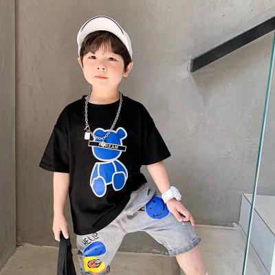 Áo Thun Tay Ngắn Cổ Tròn Màu Trắng Phong Cách Thời Trang Mới 2022 Dành Cho Bé Trai