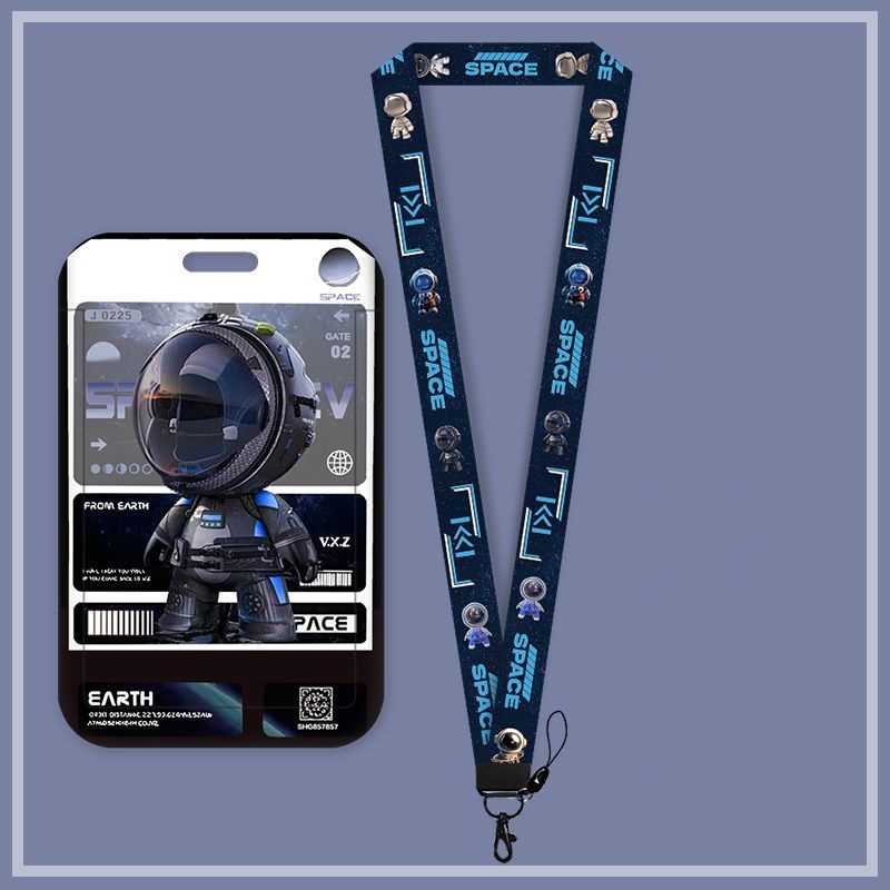 Dây Đeo Thẻ id Họa Tiết Phi Hành Gia Hoạt Hình Dễ Thương Ốp
