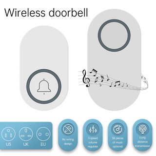 Chuông cửa Chuông cửa Chuông cửa không dây Chuông cửa dân cư Phạm vi 150M 38 chuông Phích cắm US