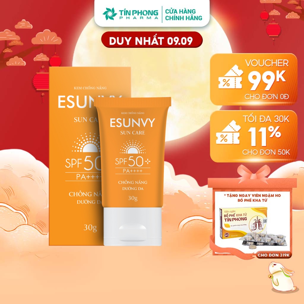 Kem Chống Nắng Nâng Tone, Kiềm Dầu, Không Thấm Nước ESUNVY SUN CARE SPF50+/PA++++  Cho Da Nhạy Cảm Tuýp 30g TMP019