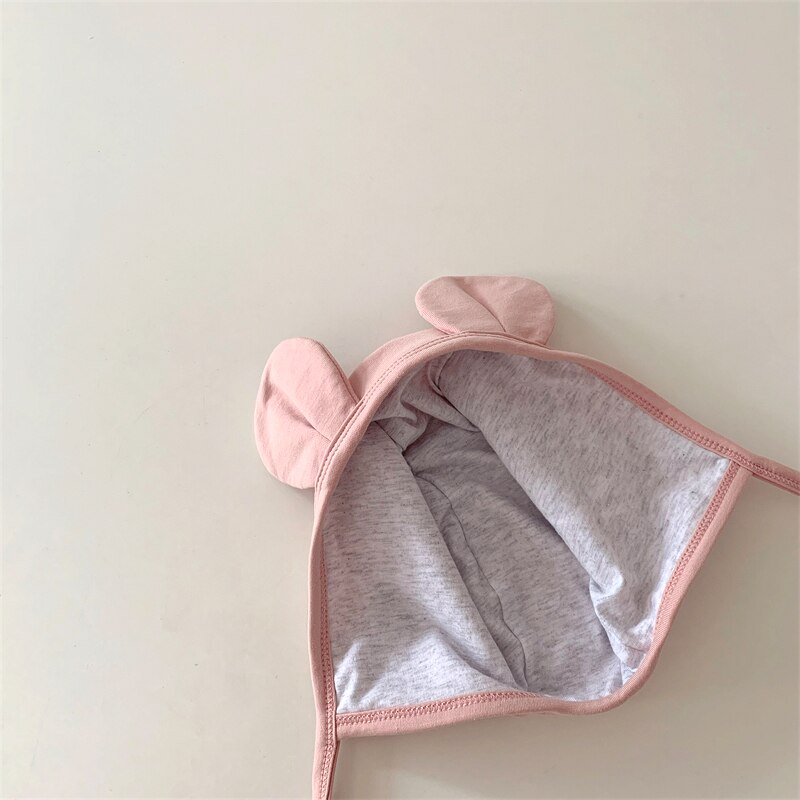 Mũ beanie cotton Mềm Mại Màu Trơn Bảo Vệ Tai Cho Bé Sơ Sinh
