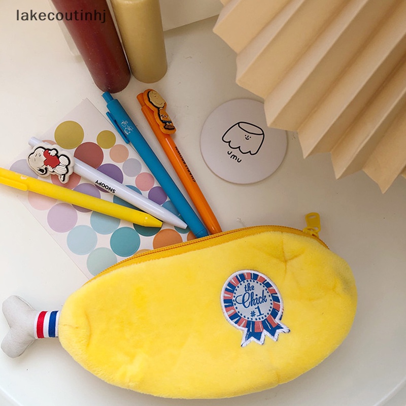 Túi Đựng Bút Hình Đùi Gà / Chuối Nhồi Bông Đơn Giản Dễ Thương Phong Cách Hàn Quốc