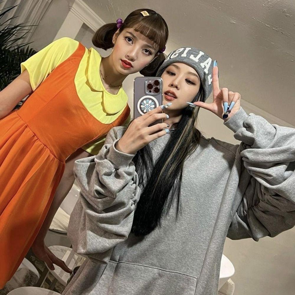 Mũ Len Thêu Chữ elmer1 lalisa beanie Phong Cách Hàn Quốc Cá Tính