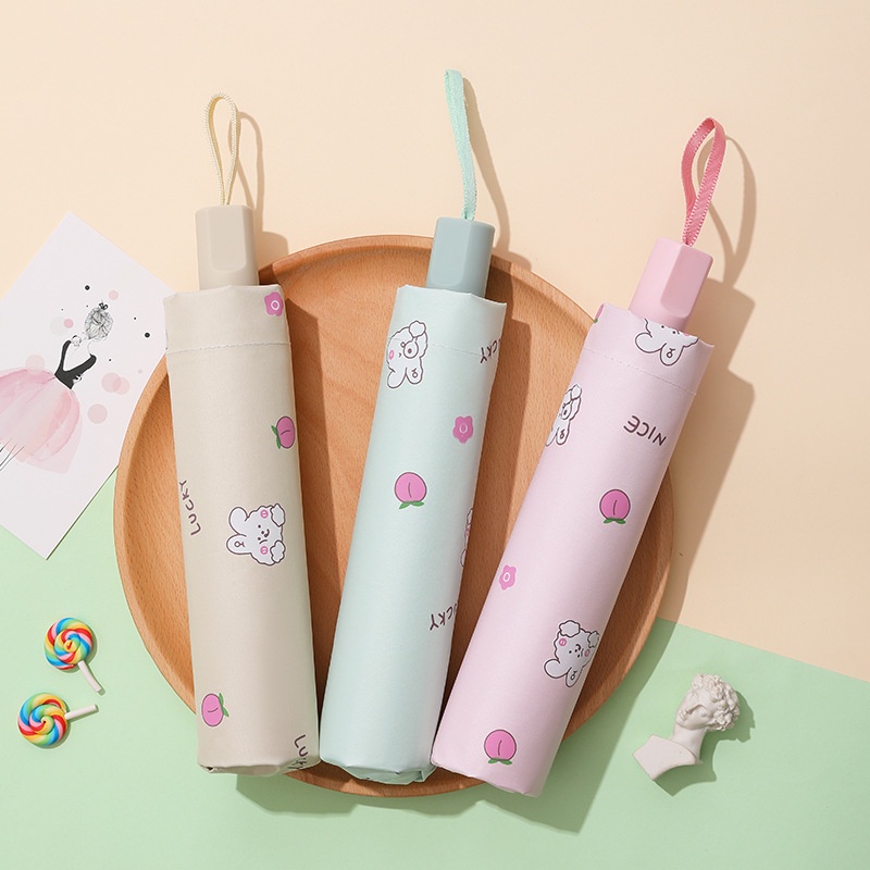 Ô Dù Che Nắng Ngoài Trời Che Mưa Mini Cute Gấp Gọn Hình Thỏ Dễ Thương Nhỏ Gọn