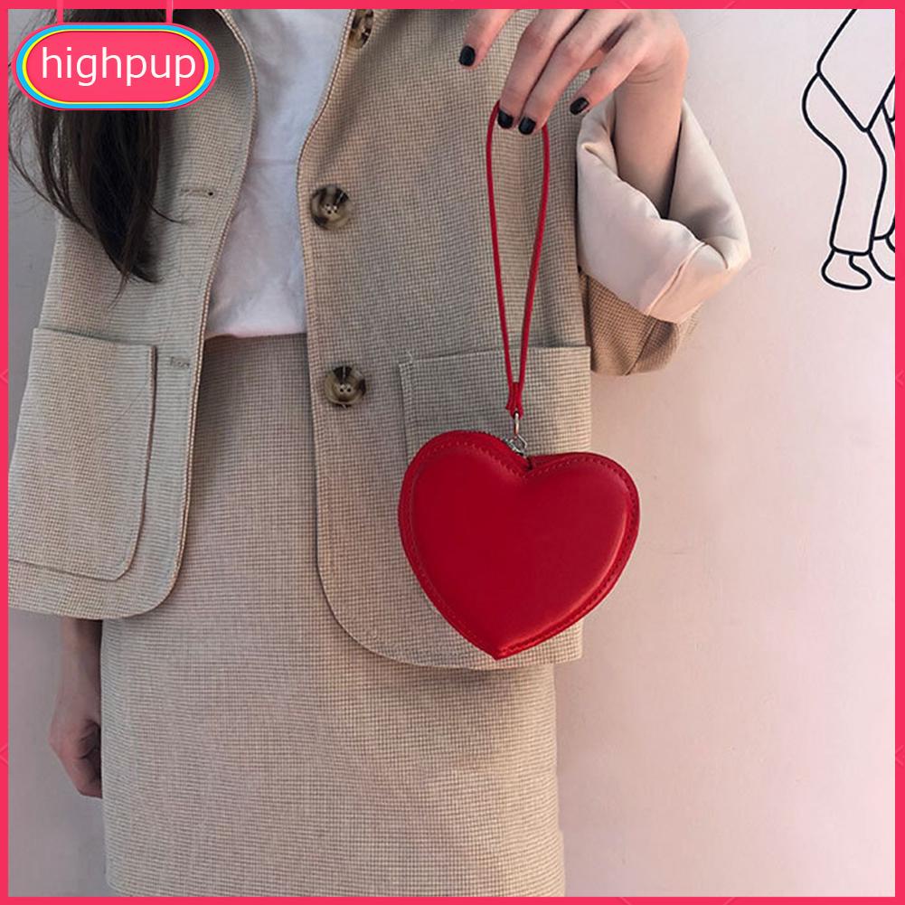 Ví Da mini Cầm Tay Hình Trái Tim Thời Trang Hàn Quốc Cho Nữ