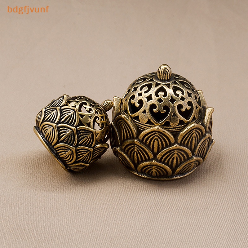 Đế Đốt Trầm Hương Bằng Đồng Thau Hình Hoa Sen Phong Cách retro