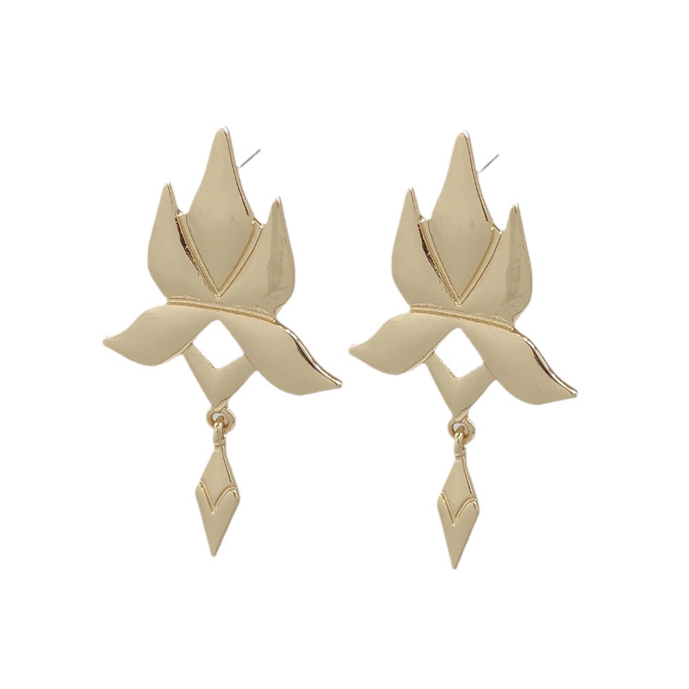 Game honkai Bông Tai Hợp Kim Hình 3 Cây Diềm Xếp Nếp Thời Trang Cho Nữ