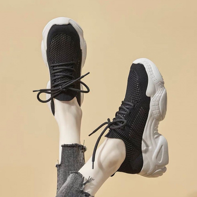 Giày Sneaker Đế Dày Phối Lưới Thoáng Khí Thời Trang Mùa Hè 2023 Mới Cho Nữ