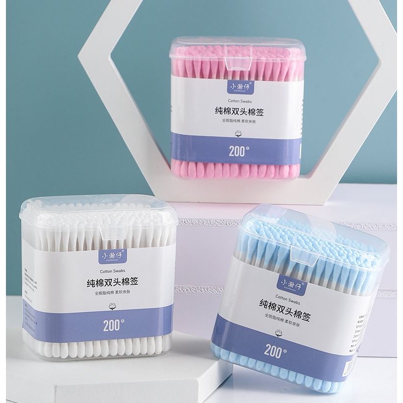 Hộp 200 Tăm Bông Hai Đầu Chất Lượng Cao