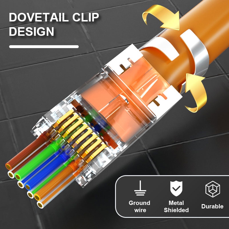 Zoerax rj45 cat8 cat7 & cat6a 8p8c 50um Mạ Vàng ftp / stp | Mô-đun Mạng rj45 1.5mm - 1.5mm