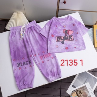 Sun&Moon. Bộ thun loang Black Pink bé gái 12kg-50kg