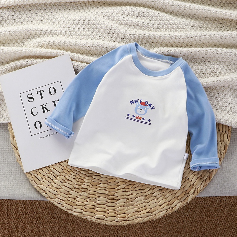 Áo Thun Tay Dài Giữ Ấm Mùa Thu Đông Phong Cách Mới Dành Cho Trẻ Em