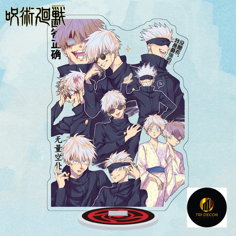 Mô Hình Standee Anime Jujutsu Kaisen Nhân Vật Gojo Satoru Itadori Yuji Chất liệu Acrylic trang trí bàn học bàn làm việc