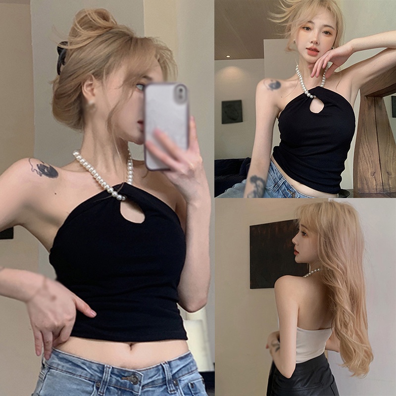 Áo Hai Dây Màu Trơn Phong Cách Hàn Quốc Quyến Rũ Cho Nữ