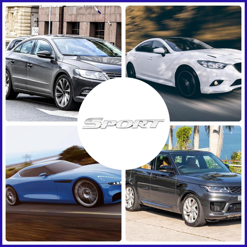 FENDER Miếng Dán logo 3d Bằng Kim Loại In Chữ sport Trang Trí Xe Hơi