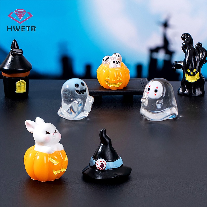 Mô Hình Con Dơi Ma Bí Ngô mini Bằng Nhựa resin Trang Trí halloween Mới