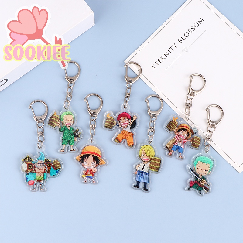 Móc Chìa Khóa / Điện Thoại Bằng acrylic Hình Nhân Vật Hoạt Hình luffy Bán Cầu