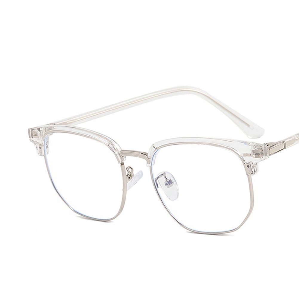 Mắt Kính Nửa Gọng Kim Loại Chống Ánh Sáng Xanh Phong Cách Vintage Cho Nam YR