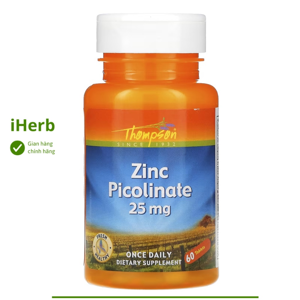 Bổ sung kẽm Zinc Picolinate, 25 mg Thompson (60 viên) - iHerb Viêt Nam