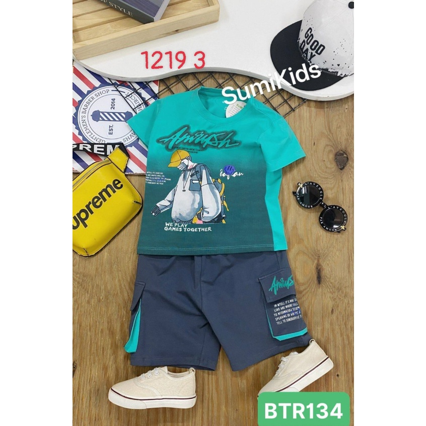 Sumikids. Bộ bé trai túi hộp in hình