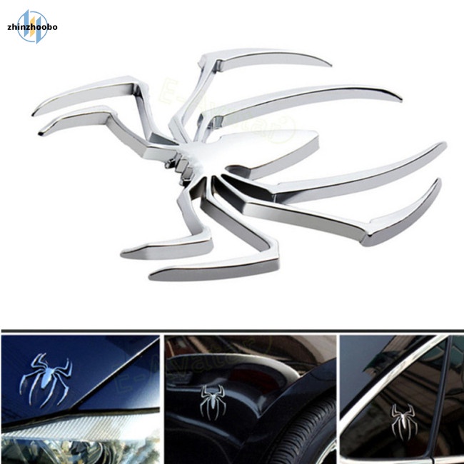 FENDER Zhin Miếng Dán Kim Loại Hình Người Nhện 3d Độc Đáo Trang Trí Đuôi Xe Hơi