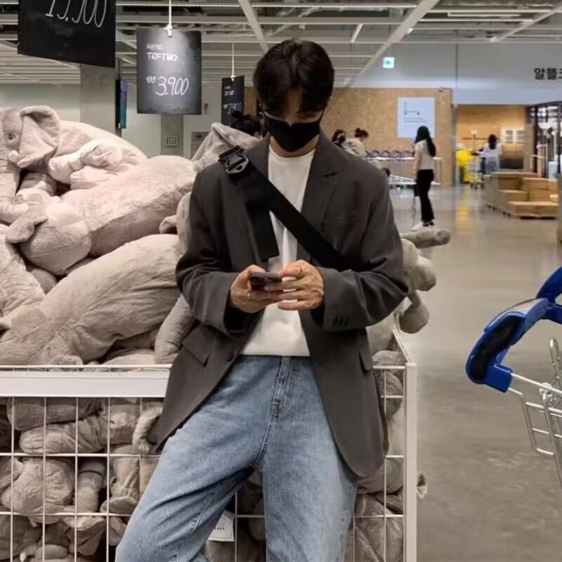 Áo Khoác Vest Màu Trơn Phong Cách Hàn Quốc Đơn Giản Thời Trang Cho Nam