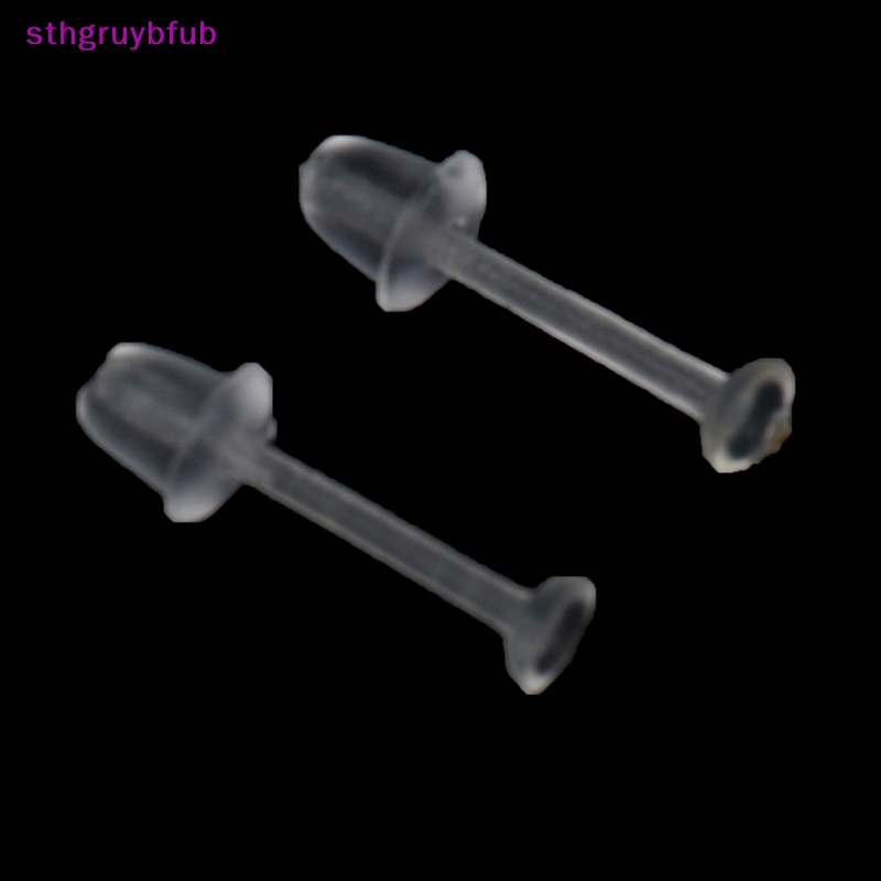 Sthb Set 100 Cái Bông Tai Hình Ghim Và Sau Bằng Nhựa Trong Suốt vn