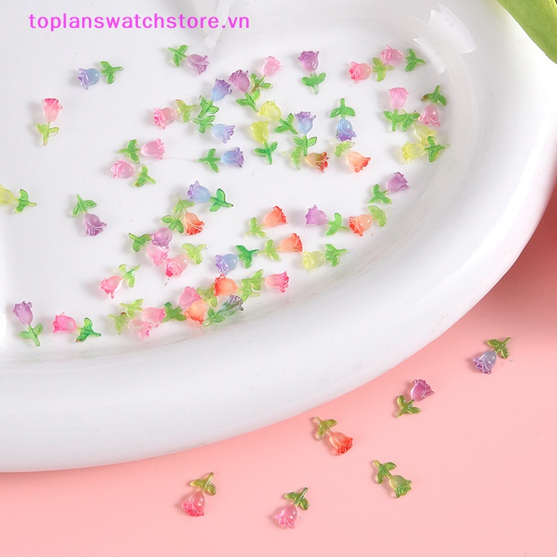 Toplanswatchstore Set 10 Mô Hình Hoa tulip mini Bằng Nhựa resin Dạ Quang Trang Trí Tiểu Cảnh