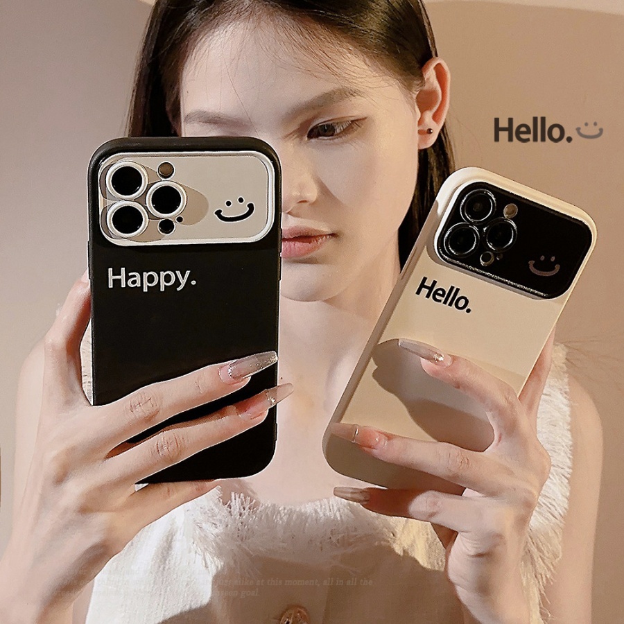 Ốp lưng iphone Mặt cười Hello và Happy x/xr/xs/11/12/13/14/pro/max/promax-Jerryshop