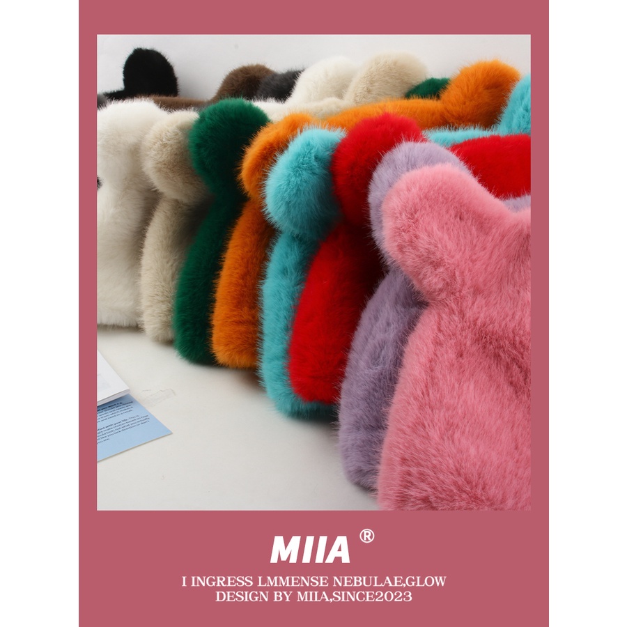 Mũ Tai Gấu Giả Lông Chồn Dễ Thương Giữ Ấm Mùa Thu Đông Cho Nữ