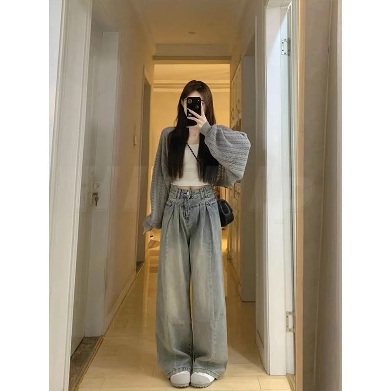 Áo Len Tay Dài Áo croptop Dài Tay Áo Thu đông Áo Khoác cardigan Dệt Kim Mỏng Chống Nắng Thời Trang Mùa Hè Cho Nữ