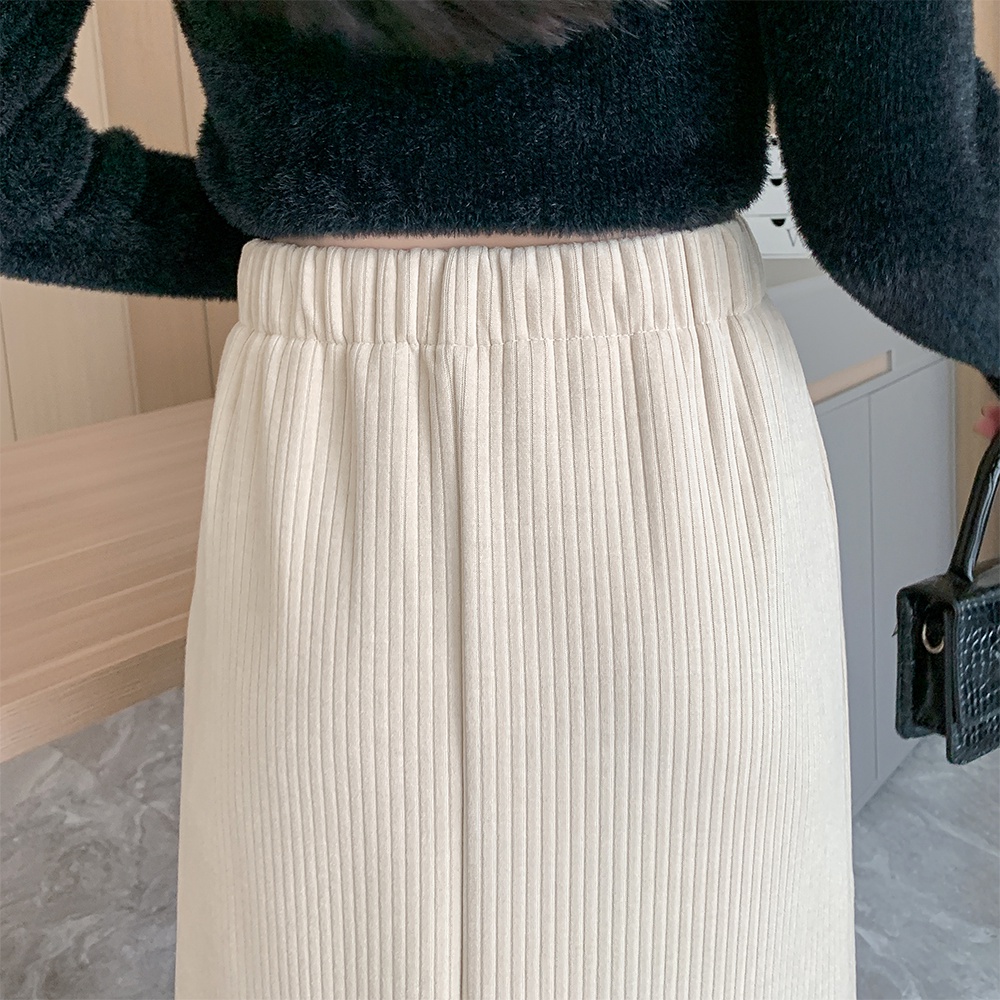 Chân Váy Dài Qua Gối Dáng Chữ a Lưng Cao Bằng Vải cashmere Kích Thước m-4xl Thời Trang Cho Nữ