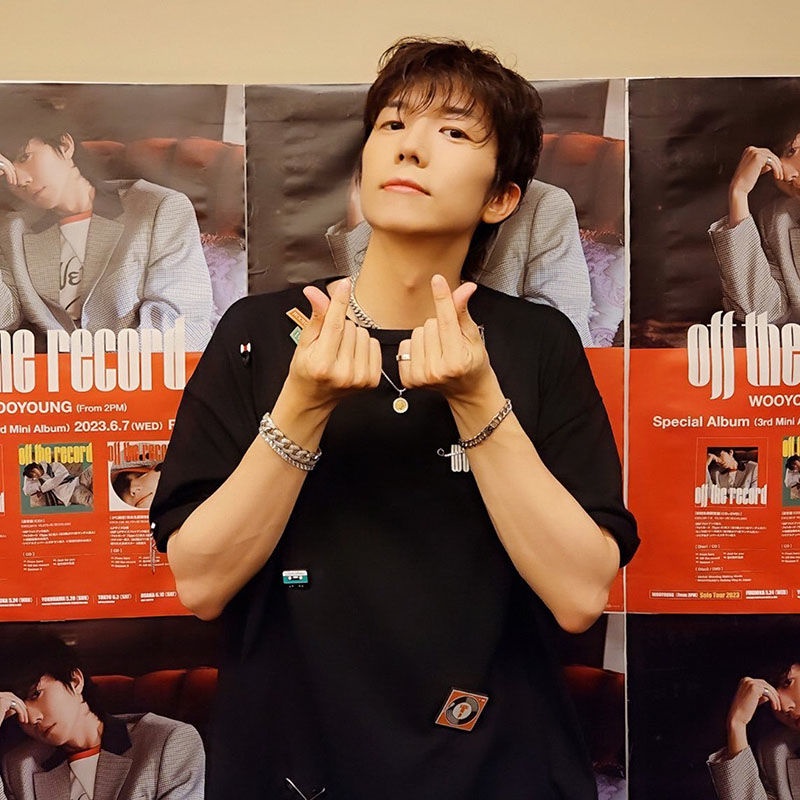 Áo Thun cotton Tay Ngắn Cổ Tròn In Hình kpop ang wooyoung off the record 2pm Cho Cặp Đôi