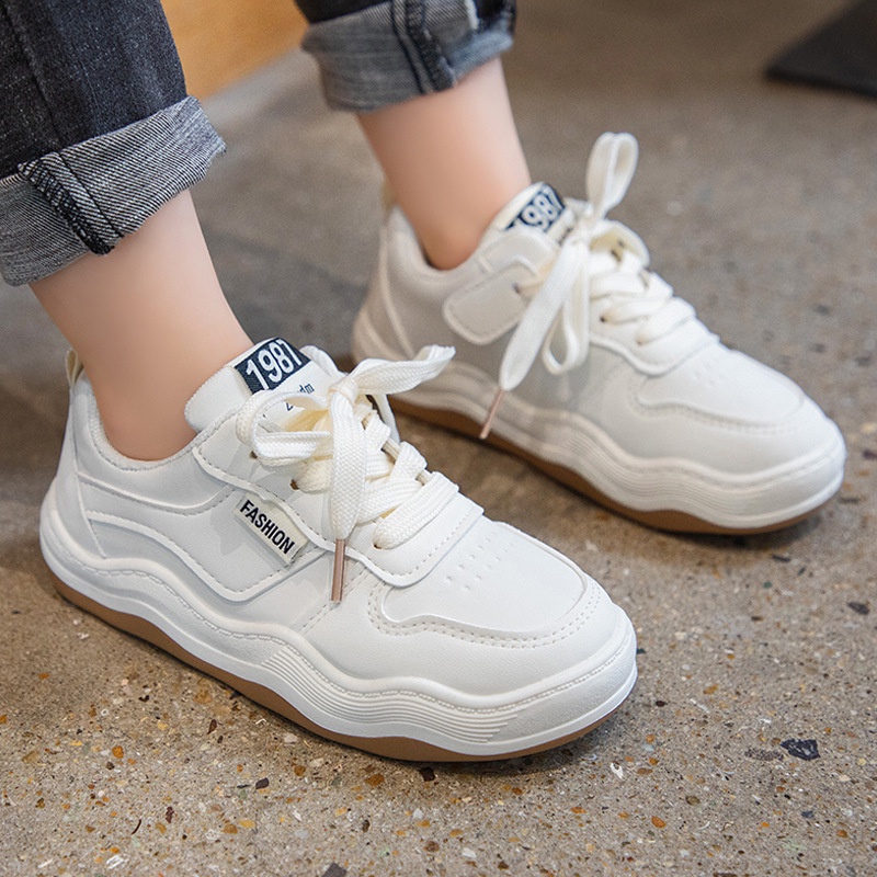 Giày Da Đế Bằng Cột Dây Thời Trang Cho Học Sinh