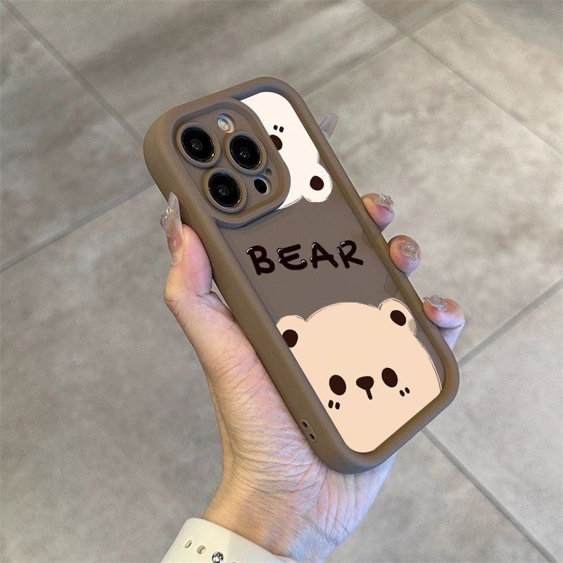 Ốp Điện Thoại Mềm In Hình Gấu Nâu Dễ Thương Cho Iphone 14Promax 13 / 12 11 15