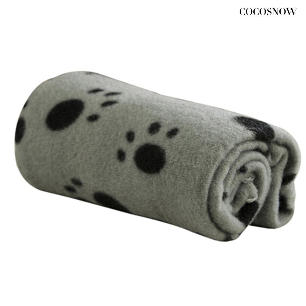 Chăn Giữ Ấm Mùa Đông Bằng Lông Cừu Mềm Mại In Hình Dấu Chân Chó Mèo Cho Thú Cưng