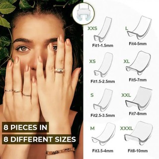 Bộ 8 kích cỡ nhẫn / vòng đệm bằng pvc / vòng tròn vô hình