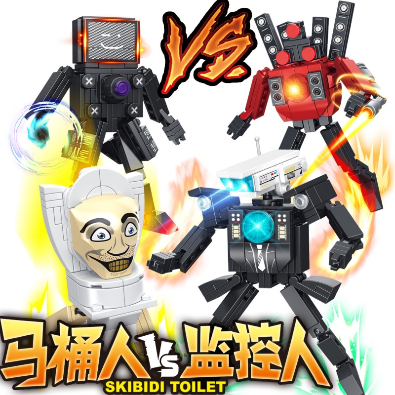 Skibidi Toilet Bộ Đồ Chơi Xếp Hình toilet man vs Cho Bé Trai