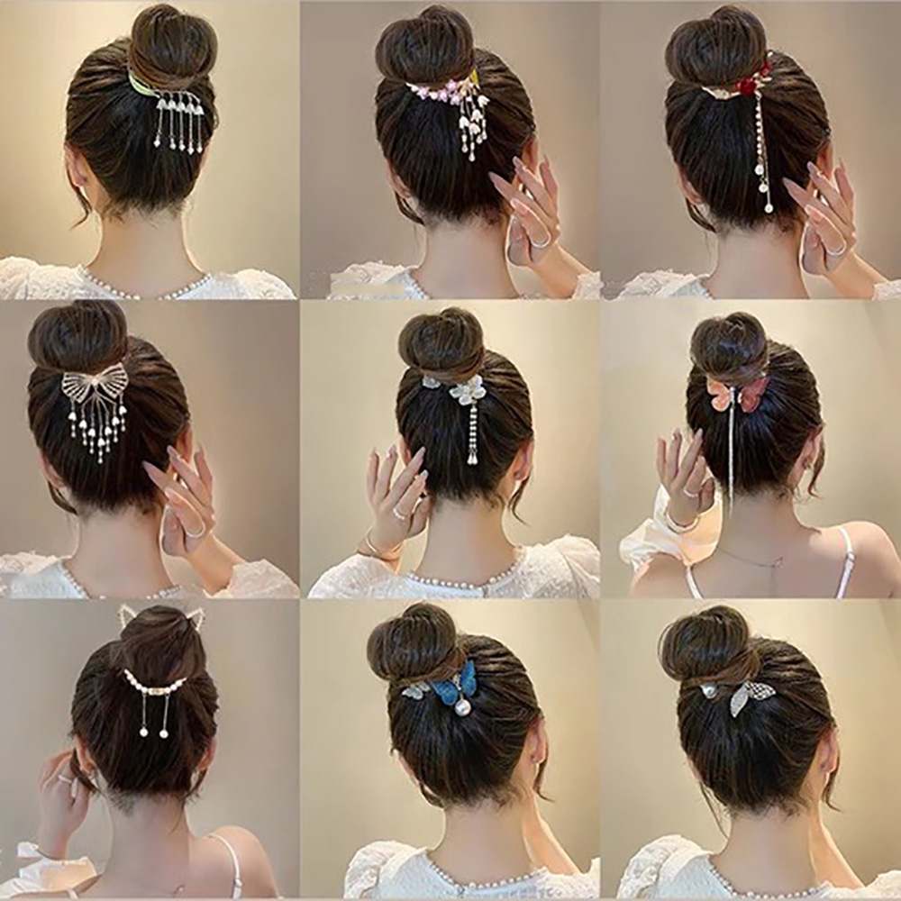 Lưng Kẹp Tóc Hình Hoa / Bướm Đính Ngọc Trai Giả Thời Trang Cho Nữ