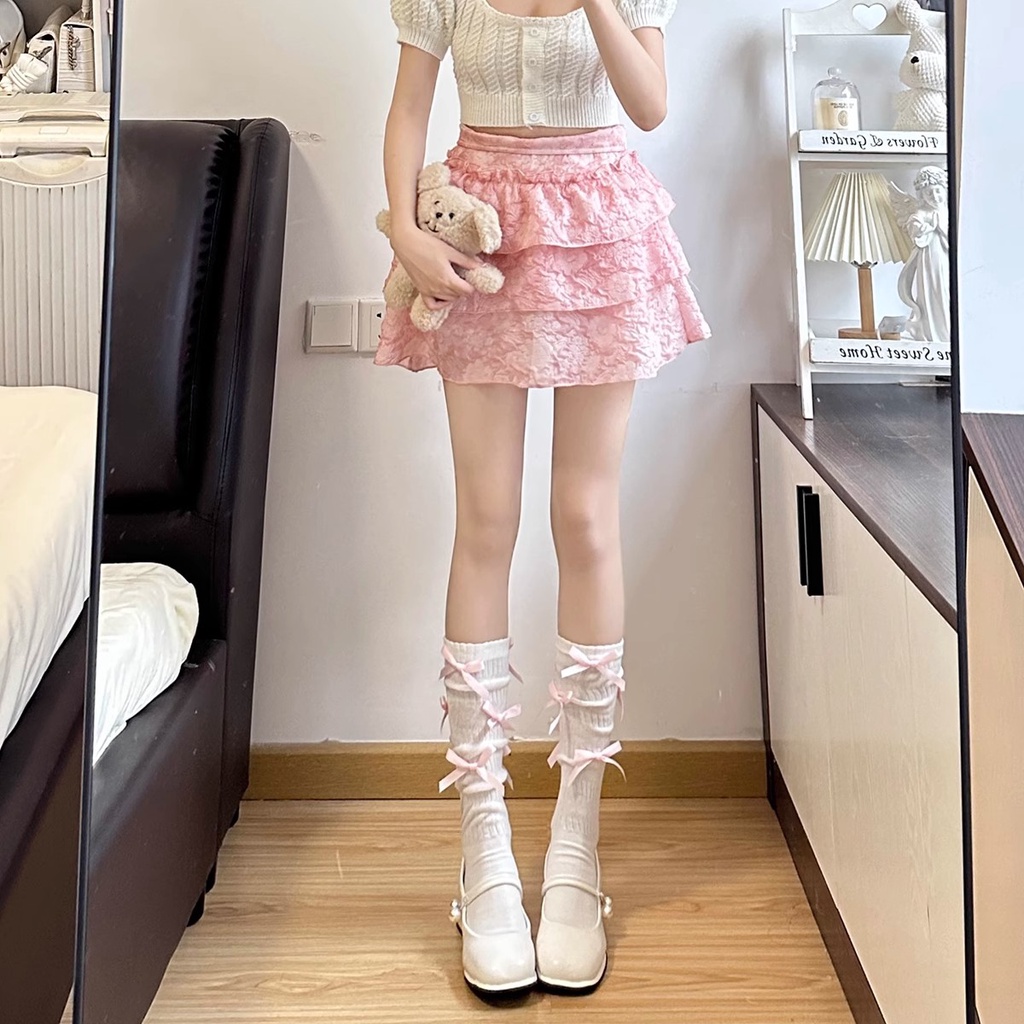 Vớ Nữ Đính Nơ Màu Sắc Ngọt Ngào Phong Cách lolita Nhật Bản