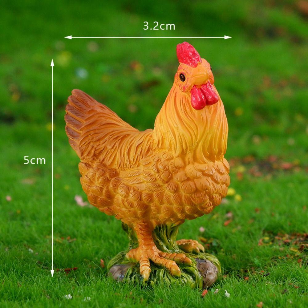 Gogoup Set 3 / 10 Mô Hình Gà Trống mini Bằng Nhựa resin Trang Trí Tiểu Cảnh